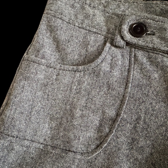 Vintage Y2K 90s Wide-Leg Pants sz 32 gray wool blend low rise office retro - Picture 3 of 16